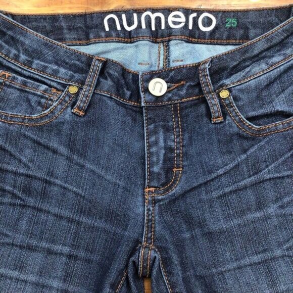 NUMERO jeans low rise skinny blue denim size 25 medium rise waist - Picture 6 of 11